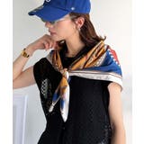 上品カワイイ♪90cm×90cmパネル柄シルクライク大判スカーフ | Classical Elf | 詳細画像27