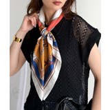 上品カワイイ♪90cm×90cmパネル柄シルクライク大判スカーフ | Classical Elf | 詳細画像29