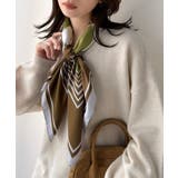 上品カワイイ♪90cm×90cmパネル柄シルクライク大判スカーフ | Classical Elf  | 詳細画像33 