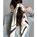 上品カワイイ♪90cm×90cmパネル柄シルクライク大判スカーフ | Classical Elf | 詳細画像2