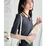デコルテを美しく演出する。パイピング配色リブカットソー(半袖) | Classical Elf | 詳細画像31
