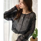 ブラック | 透け感とルーズシルエットが今っぽい！前後2wayメッシュニットトップス(長袖) | Classical Elf 