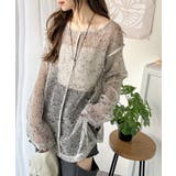 透け感とルーズシルエットが今っぽい！前後2wayメッシュニットトップス(長袖) | Classical Elf  | 詳細画像2 