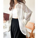 オフホワイト | 大人の抜け感。メッシュバンドカラーオーバーサイズシャツ(長袖) | Classical Elf