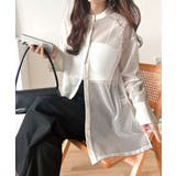 大人の抜け感。メッシュバンドカラーオーバーサイズシャツ(長袖) | Classical Elf | 詳細画像6