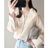 ベージュ | 大人の抜け感。メッシュバンドカラーオーバーサイズシャツ(長袖) | Classical Elf