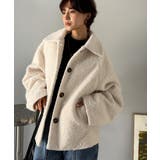 アイボリー | ベーシックアウターを、素材感で大人見えに◎リングシャギーショートコクーンシルエッ… | Classical Elf 