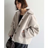 グレージュ | ベーシックアウターを、素材感で大人見えに◎リングシャギーショートコクーンシルエッ… | Classical Elf 