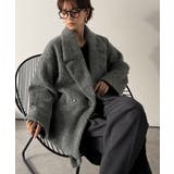 チャコール | ふわり纏うだけで上品見え。2wayシャギーダブルビックカラージャケットコート | Classical Elf 