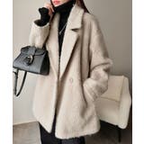 ふわり纏うだけで上品見え。2wayシャギーダブルビックカラージャケットコート | Classical Elf  | 詳細画像11 