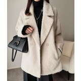 グレージュ | ふわり纏うだけで上品見え。2wayシャギーダブルビックカラージャケットコート | Classical Elf 