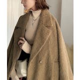 キャメル | ふわり纏うだけで上品見え。2wayシャギーダブルビックカラージャケットコート | Classical Elf 