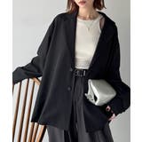 ブラック | きちんと感とリラックス感を両立。ゆるシルエット、テーラードジャケット | Classical Elf 