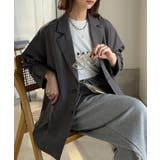 チャコール | きちんと感とリラックス感を両立。ゆるシルエット、テーラードジャケット | Classical Elf 