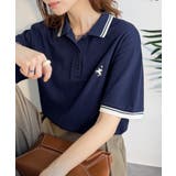 ネイビー | クラシカル×スポーティMIX。綿100%胸刺繍 ラインデザインオーバーサイズ鹿の… | Classical Elf