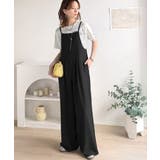 落ち感ワイドでつくる、大人の抜け感。バックリボンサロペットパンツ | Classical Elf | 詳細画像4