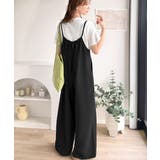 落ち感ワイドでつくる、大人の抜け感。バックリボンサロペットパンツ | Classical Elf | 詳細画像5