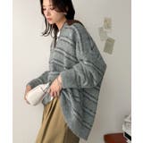 メンズライクに女子っぽさを。胸刺繍ブークレ配色ボーダーニットポロ(長袖) | Classical Elf | 詳細画像21