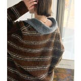 メンズライクに女子っぽさを。胸刺繍ブークレ配色ボーダーニットポロ(長袖) | Classical Elf | 詳細画像31