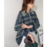 メンズライクに女子っぽさを。胸刺繍ブークレ配色ボーダーニットポロ(長袖) | Classical Elf | 詳細画像35