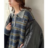メンズライクに女子っぽさを。胸刺繍ブークレ配色ボーダーニットポロ(長袖) | Classical Elf | 詳細画像40