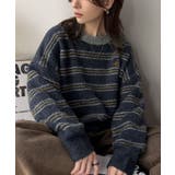 “配色”と“質感”で差をつける。胸刺繍ブークレー素材配色ボーダークルーネックニッ… | Classical Elf | 詳細画像26