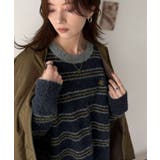 “配色”と“質感”で差をつける。胸刺繍ブークレー素材配色ボーダークルーネックニッ… | Classical Elf | 詳細画像29