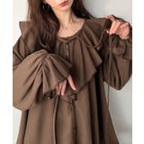 ブラウン | ひと目で恋する、主役級フリル。ワッフルフリルリボンキャンディスリーブカーディガン… | Classical Elf