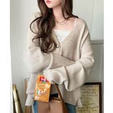 ふんわり包み込む暖かさで、冬の定番に。ゴールドボタン使いオーバーサイズVネックニ… | Classical Elf  | 詳細画像16 