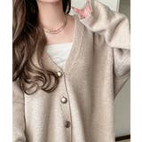 ふんわり包み込む暖かさで、冬の定番に。ゴールドボタン使いオーバーサイズVネックニ… | Classical Elf  | 詳細画像17 