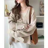 ふんわり包み込む暖かさで、冬の定番に。ゴールドボタン使いオーバーサイズVネックニ… | Classical Elf  | 詳細画像20 