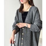 ふんわり包み込む暖かさで、冬の定番に。ゴールドボタン使いオーバーサイズVネックニ… | Classical Elf  | 詳細画像3 