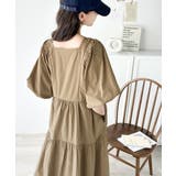 旬の素材&デザイン。大人の前後2way ハーフジップドロストティアードワンピース | Classical Elf | 詳細画像9