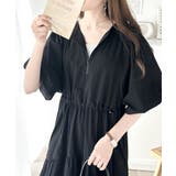 旬の素材&デザイン。大人の前後2way ハーフジップドロストティアードワンピース | Classical Elf | 詳細画像13