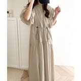 旬の素材&デザイン。大人の前後2way ハーフジップドロストティアードワンピース | Classical Elf | 詳細画像2