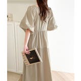 旬の素材&デザイン。大人の前後2way ハーフジップドロストティアードワンピース | Classical Elf | 詳細画像4