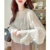 アイボリー | 一枚で程よく華やか。前後2wayプリーツ加工ブラウス | Classical Elf