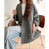 気軽に羽織れる大人のブレザー。サイドスリットオーバーサイズ ダブルジャケット | Classical Elf  | 詳細画像1 