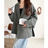 気軽に羽織れる大人のブレザー。サイドスリットオーバーサイズ ダブルジャケット | Classical Elf  | 詳細画像27 