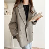 気軽に羽織れる大人のブレザー。サイドスリットオーバーサイズ ダブルジャケット | Classical Elf  | 詳細画像32 