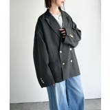 気軽に羽織れる大人のブレザー。サイドスリットオーバーサイズ ダブルジャケット | Classical Elf  | 詳細画像46 