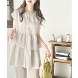 エアリータッチのふんわりトップス。前後2wayティアードチュニックブラウス | Classical Elf  | 詳細画像10 