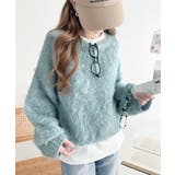 カジュアルに女性らしさをプラス。バルーンスリーブ短丈シャギーニットプルオーバー | Classical Elf  | 詳細画像10 