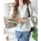 オフホワイト | カジュアルに女性らしさをプラス。バルーンスリーブ短丈シャギーニットプルオーバー | Classical Elf 