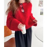 カジュアルに女性らしさをプラス。バルーンスリーブ短丈シャギーニットプルオーバー | Classical Elf  | 詳細画像16 