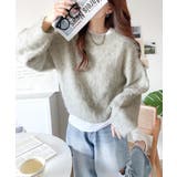 カジュアルに女性らしさをプラス。バルーンスリーブ短丈シャギーニットプルオーバー | Classical Elf  | 詳細画像1 