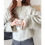 カジュアルに女性らしさをプラス。バルーンスリーブ短丈シャギーニットプルオーバー | Classical Elf  | 詳細画像3 