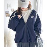 レトロムードで大人可愛い。バックロゴ刺繍配色ラインウィンドブレーカー | Classical Elf | 詳細画像7