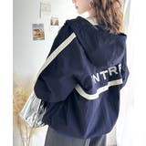 レトロムードで大人可愛い。バックロゴ刺繍配色ラインウィンドブレーカー | Classical Elf | 詳細画像9