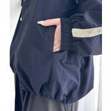 レトロムードで大人可愛い。バックロゴ刺繍配色ラインウィンドブレーカー | Classical Elf | 詳細画像14